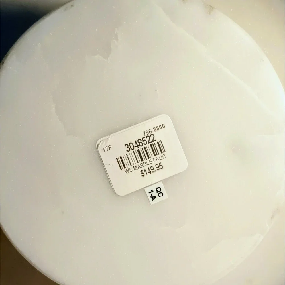 Marble Fruit Bowl-Williams Sonoma 37643p Round Label Still Attached EUC